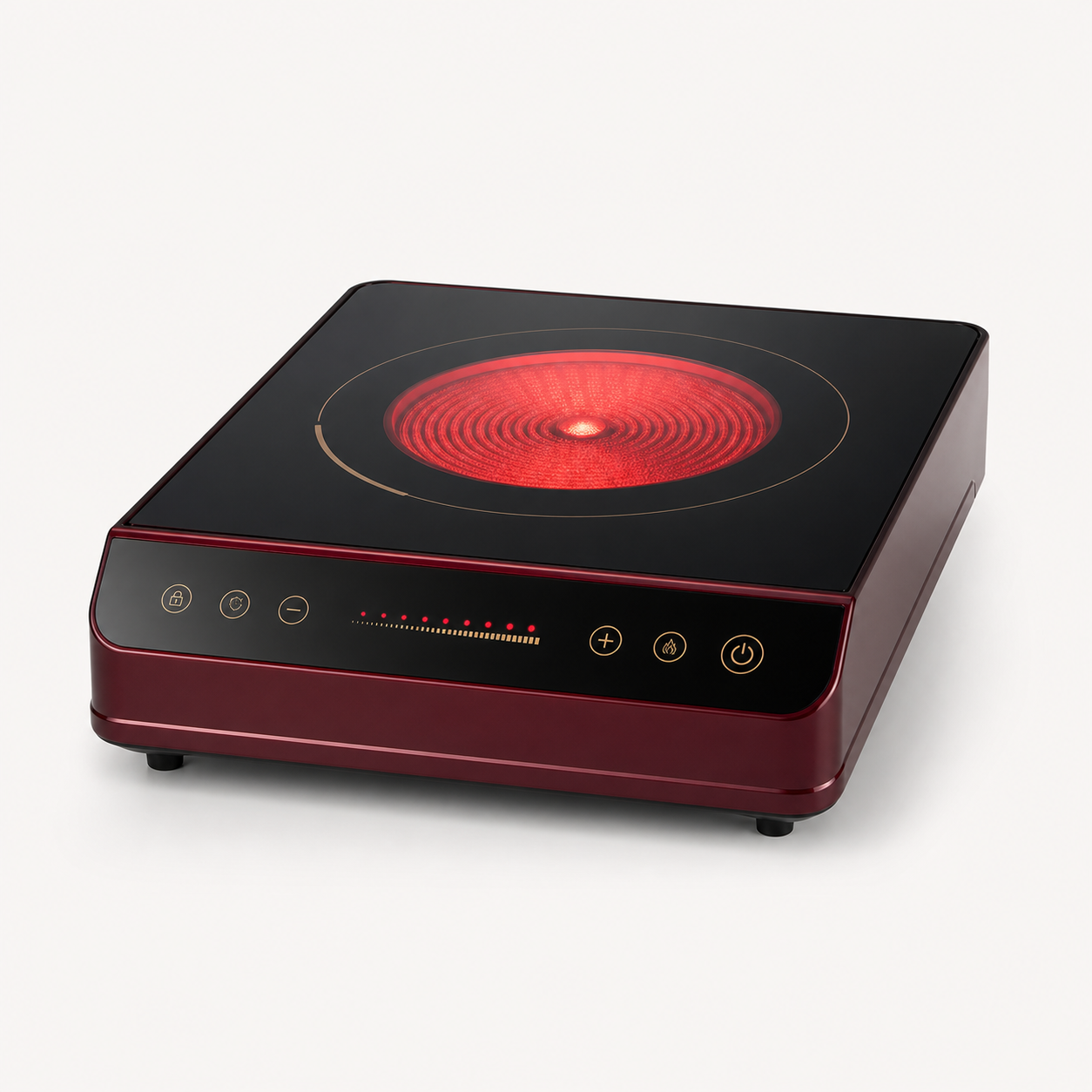 Deep maroon infrared ceramic cooker